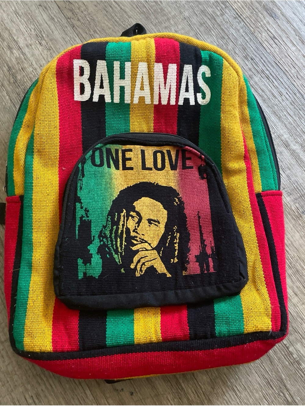 Bahamas 'One Love' Rasta Stripe Backpack - Multicolor